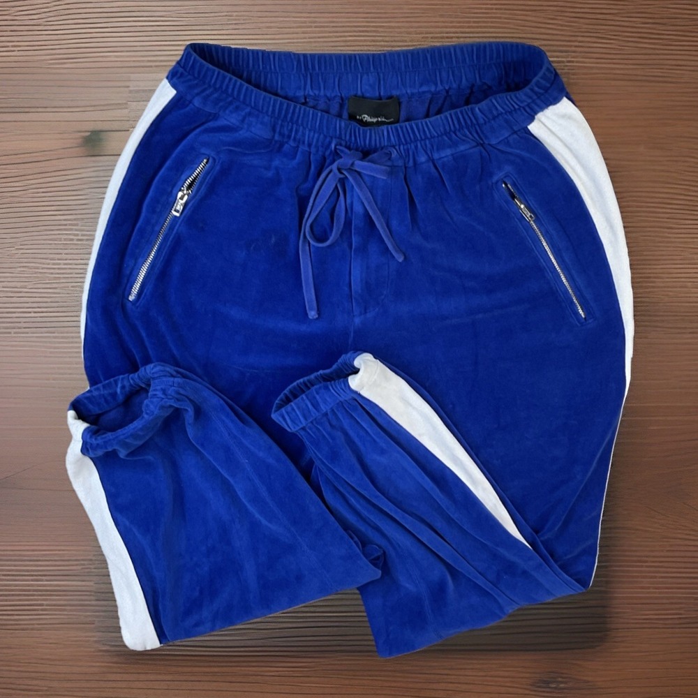 3.1 Phillip Lim Joggers Side Stripe Tapered Sweatpants Velvet Velour Retro Sz‎ M